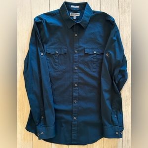 Express Fitted Dress Shirt XL, Green